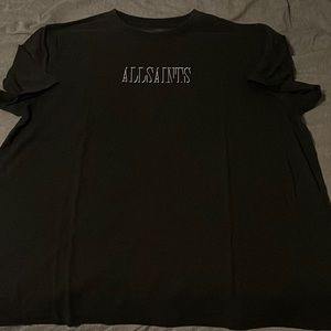 ALLSAINTS mens short sleeve tshirt.  Black w/white logo.  Size XL